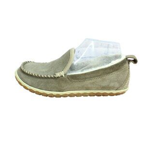 LL Bean Cement Suede Fleece Lined Mountain Moccasin Slippers Size 7 M